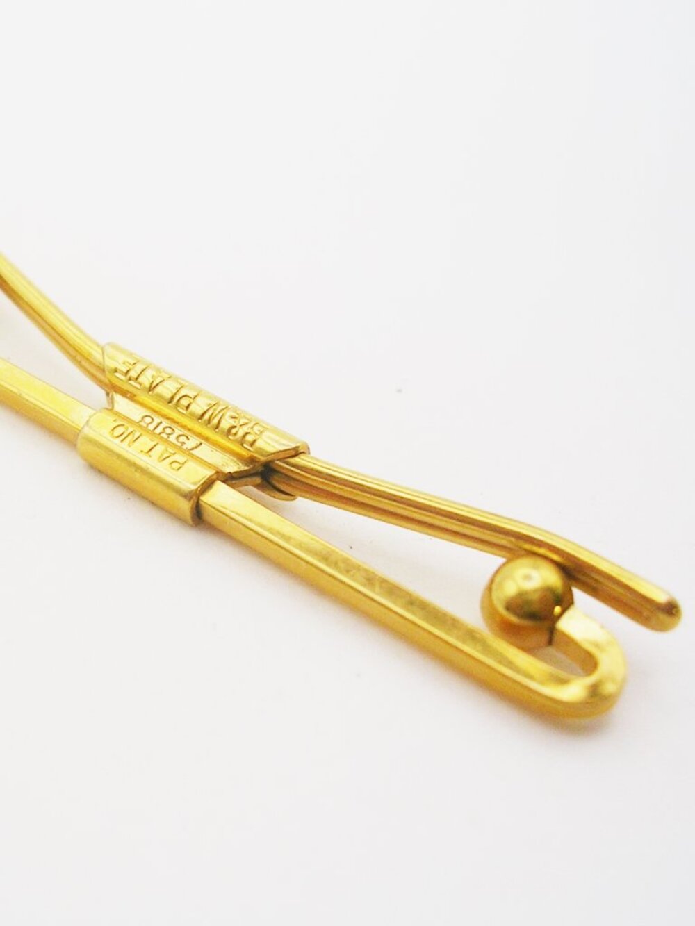 Art Deco Collar Bar Clip gold tone classic Swank Collar Holder Formal Wear